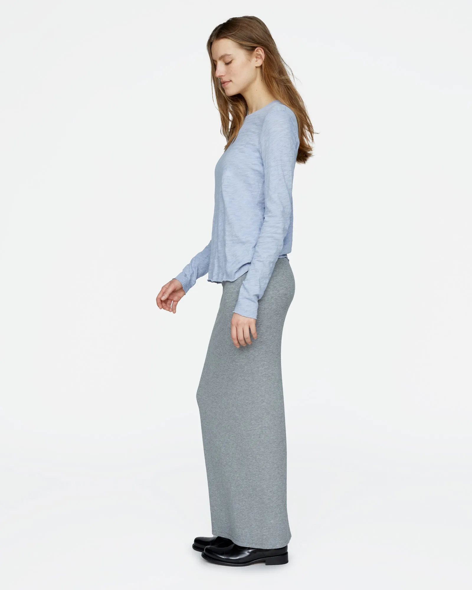 Slub Jersey Long Sleeve Destroyed Wash Tee - Cool Water sold by ATM product image thumbnail 3