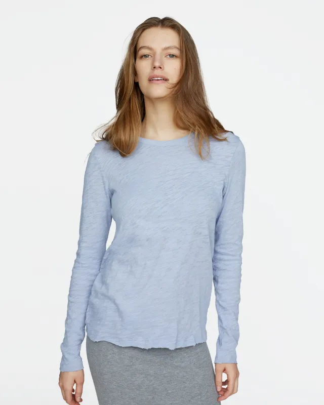 Slub Jersey Long Sleeve Destroyed Wash Tee - Cool Water made by ATM
