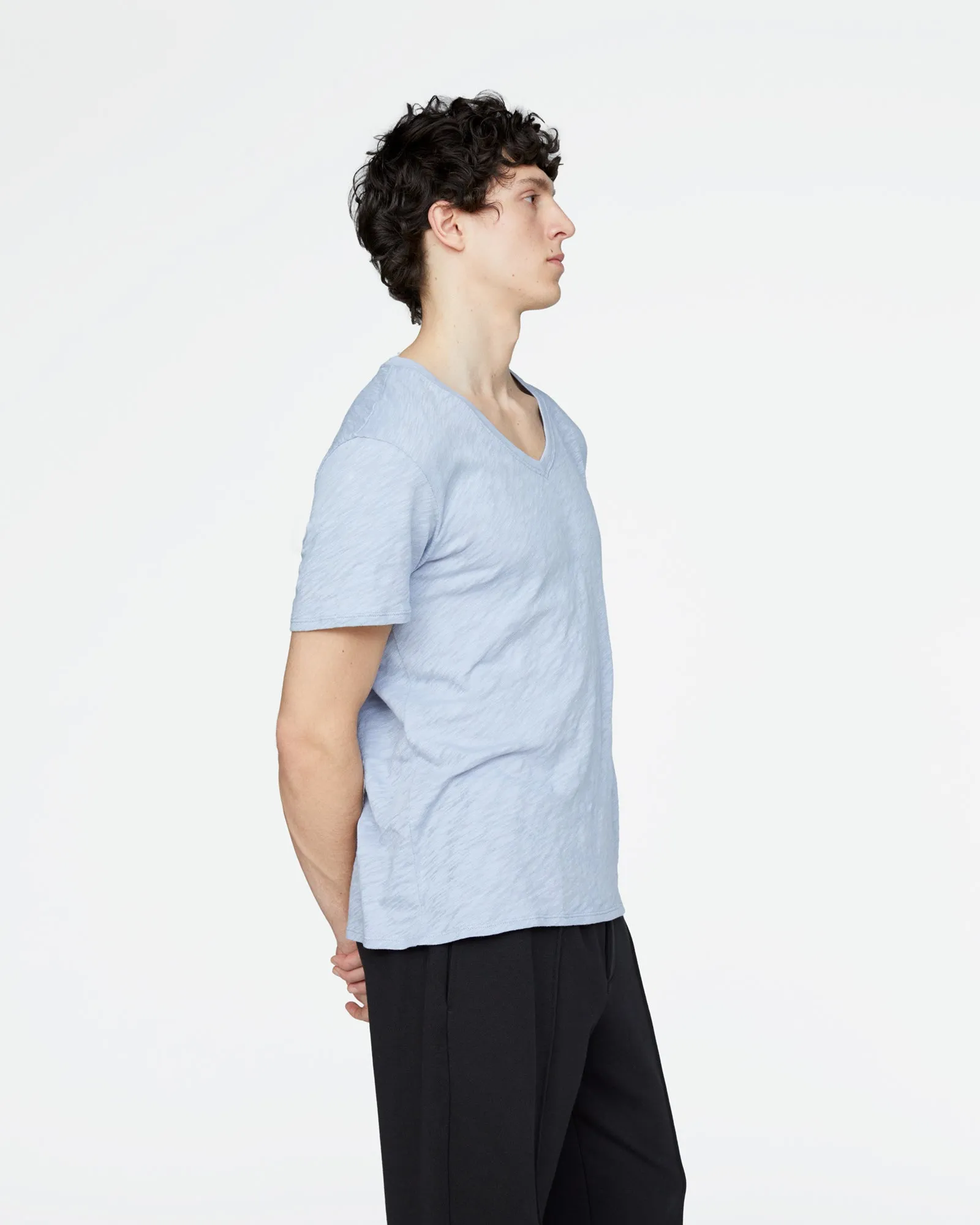 Slub Jersey V-Neck Tee - Cool Water sold by ATM product image thumbnail 3