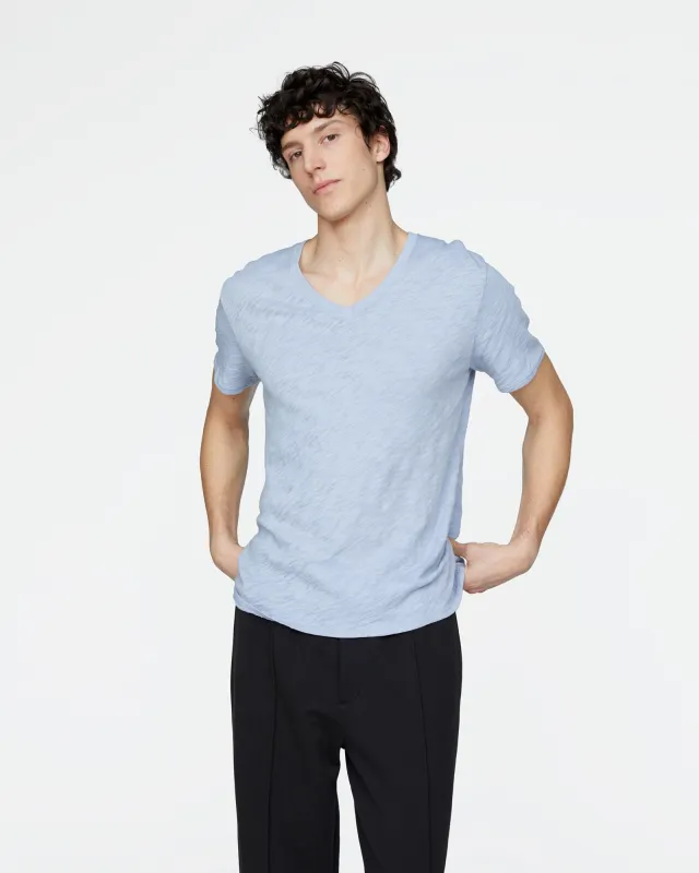 Slub Jersey V-Neck Tee - Cool Water sold by ATM