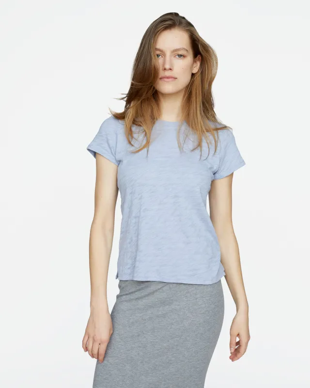 Slub Jersey Schoolboy Crew Neck Tee - Cool Water sold by ATM