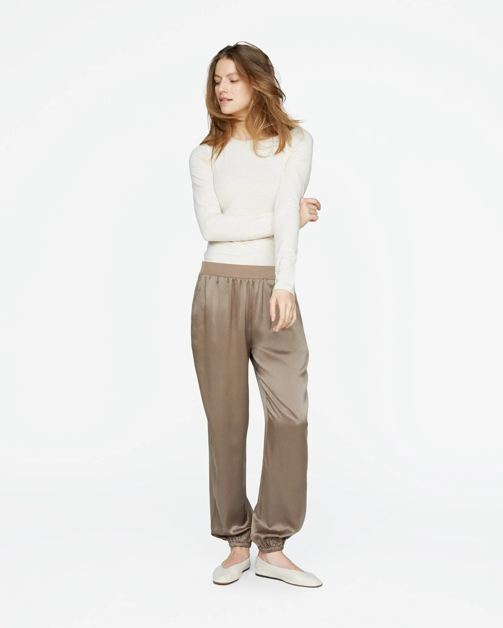 Silk Charmeuse Jogger - Cedar sold by ATM product image thumbnail 2