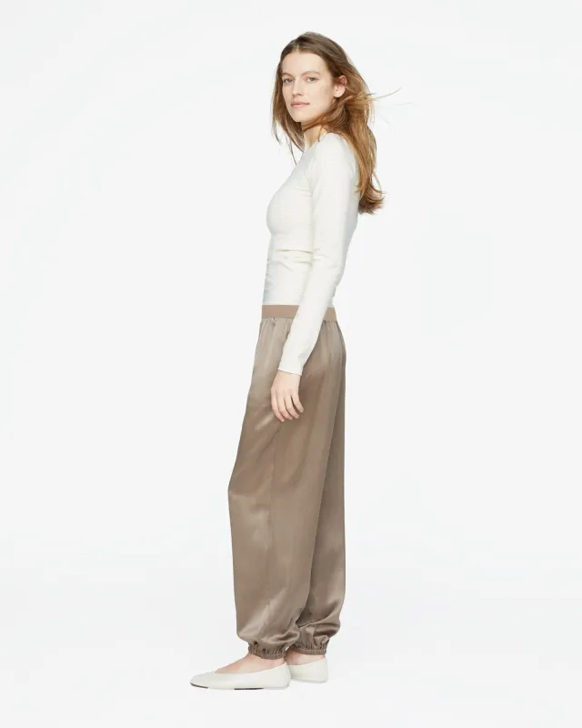 Silk Charmeuse Jogger - Cedar made by ATM