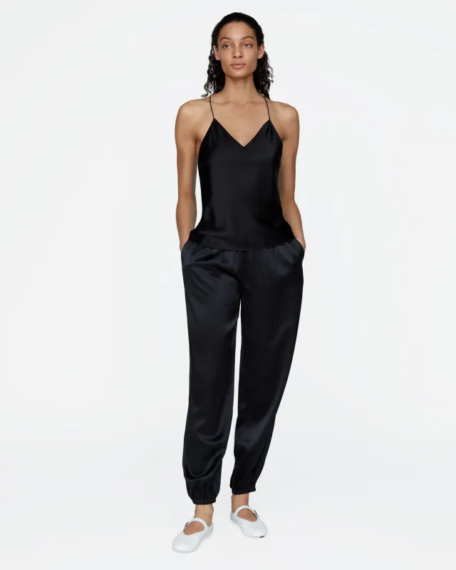 Silk Charmeuse Jogger - Black made by ATM