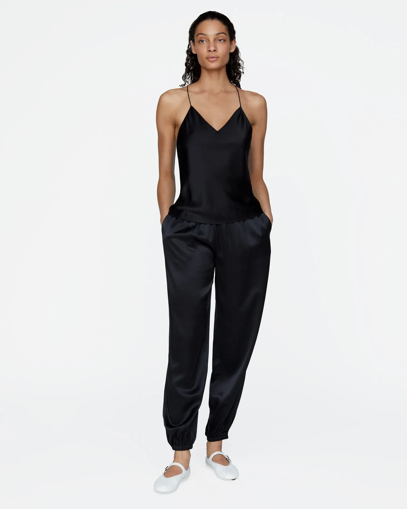 Silk Charmeuse Jogger - Black sold by ATM