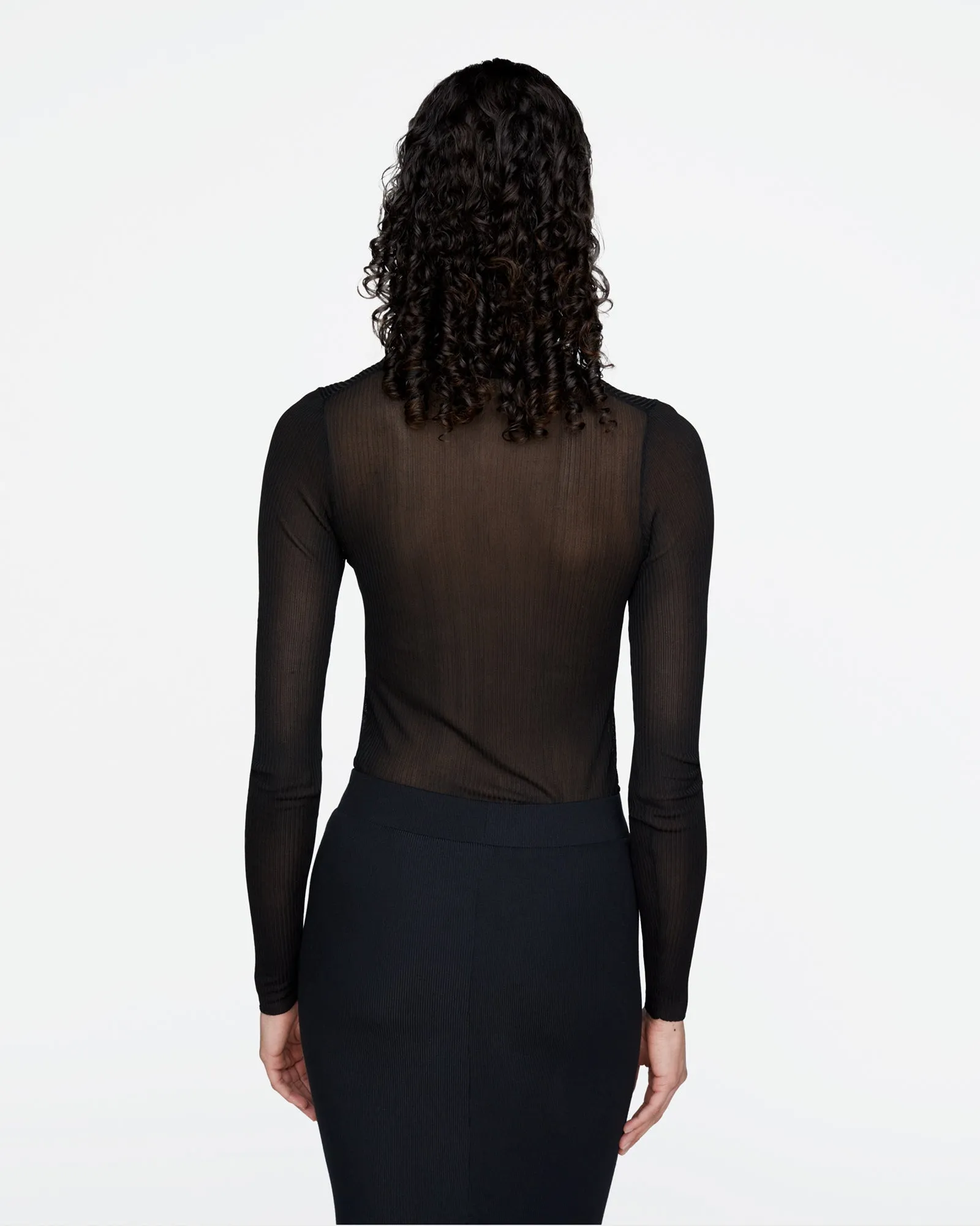 Ribbed Long Sleeve Polo - Black sold by ATM product image thumbnail 4