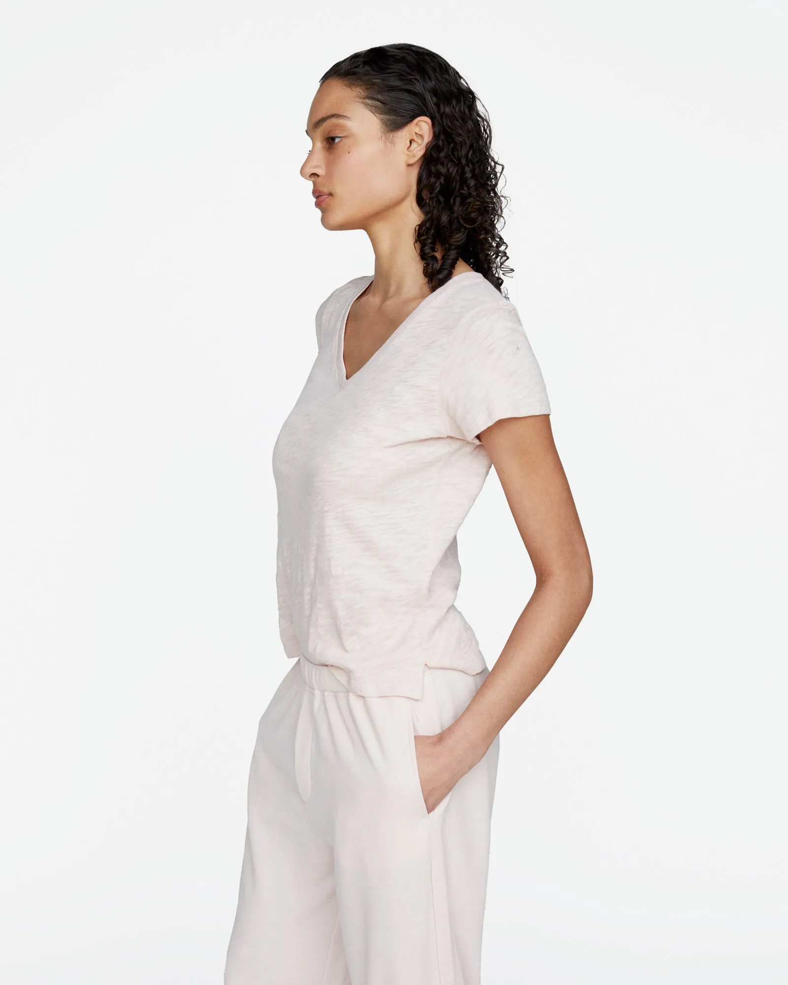 Slub Jersey School Boy V-Neck Tee - Faded Rose sold by ATM product image thumbnail 2