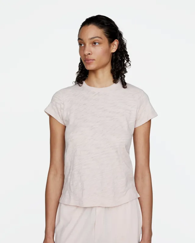 Slub Jersey Schoolboy Crew Neck Tee - Faded Rose sold by ATM