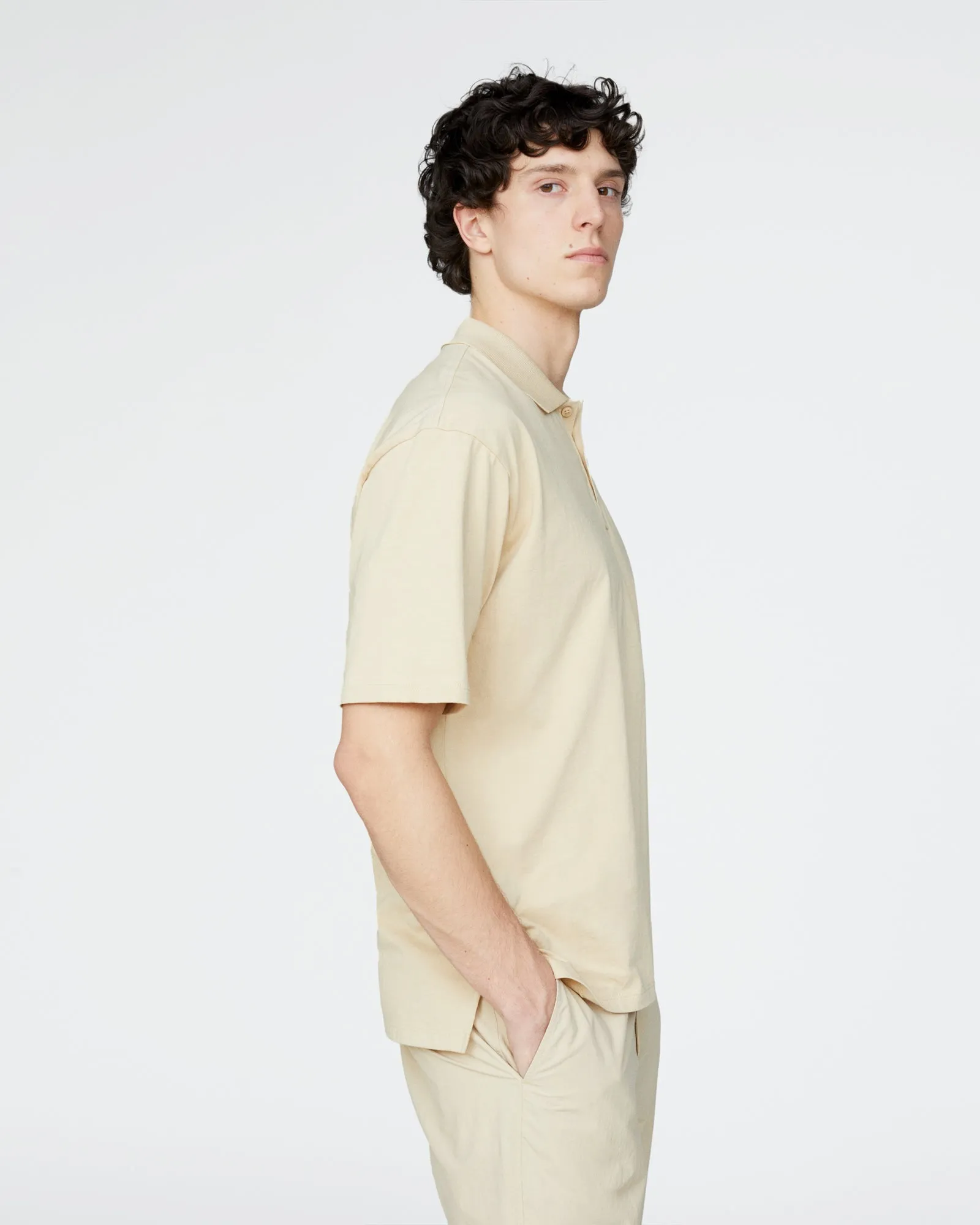 Heavyweight Jersey Polo - Macadamia sold by ATM product image thumbnail 2