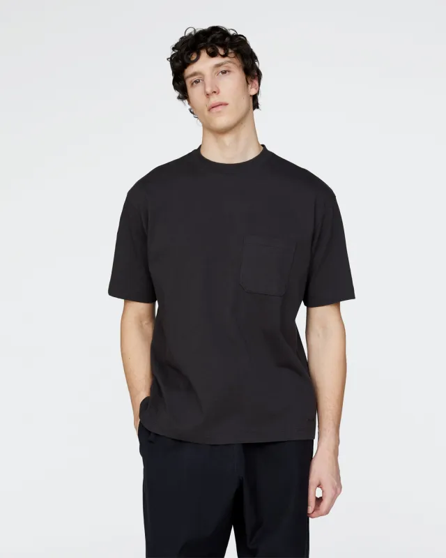 Heavyweight Jersey Crew Neck Pocket Tee - Black made by ATM