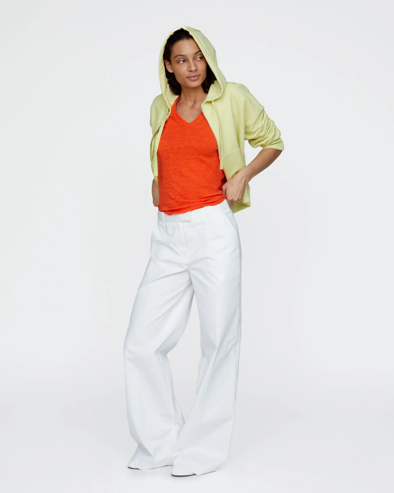 Slub Jersey Schoolboy V-Neck Tee - Tomato sold by ATM product image thumbnail 2