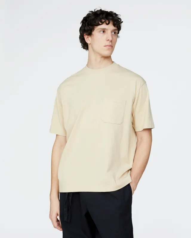 Heavyweight Jersey Crew Neck Pocket Tee - Macadamia sold by ATM