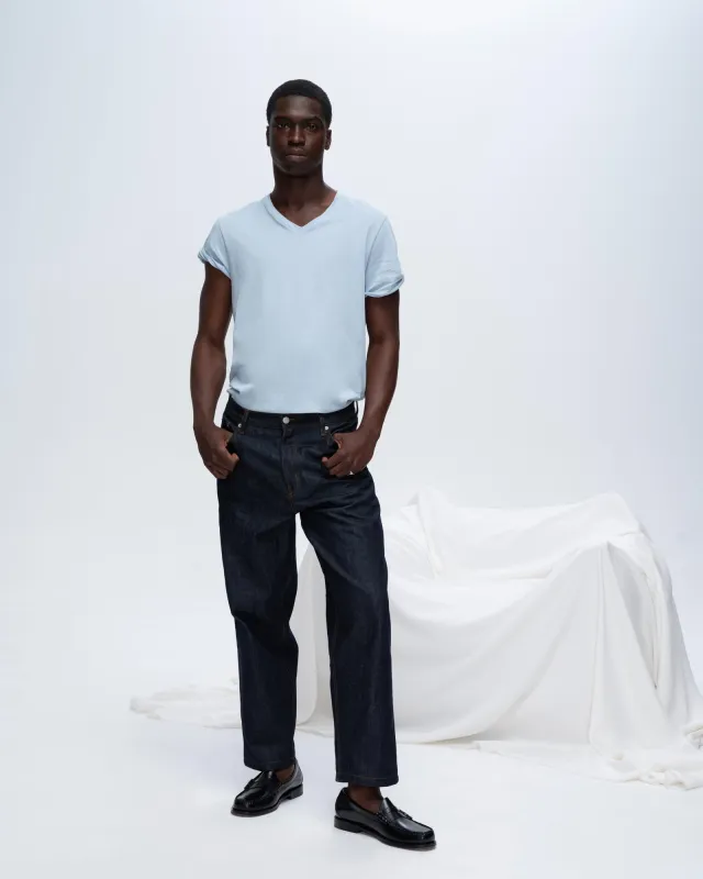 Classic Jersey V-Neck Tee - Blue made by ATM