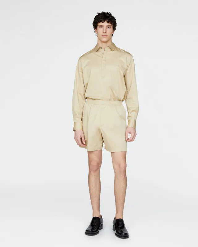 Cotton Poplin Shorts - Macadamia made by ATM
