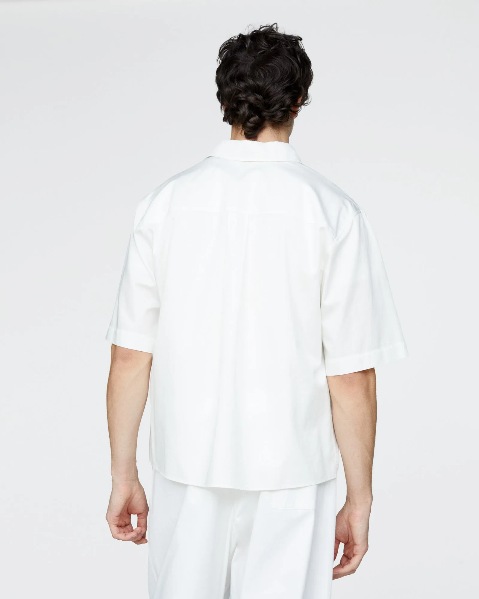 Cotton Poplin Short Sleeve Button Down Shirt - White sold by ATM product image thumbnail 5