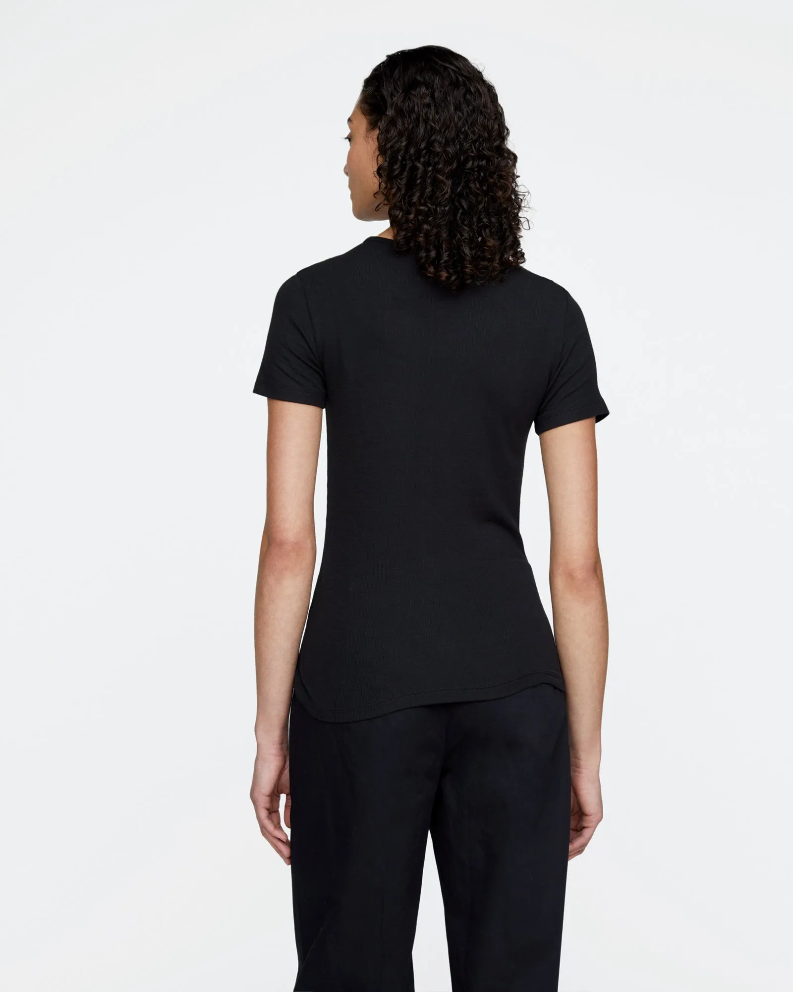Modal Rib Short Sleeve Henley - Black sold by ATM product image thumbnail 4