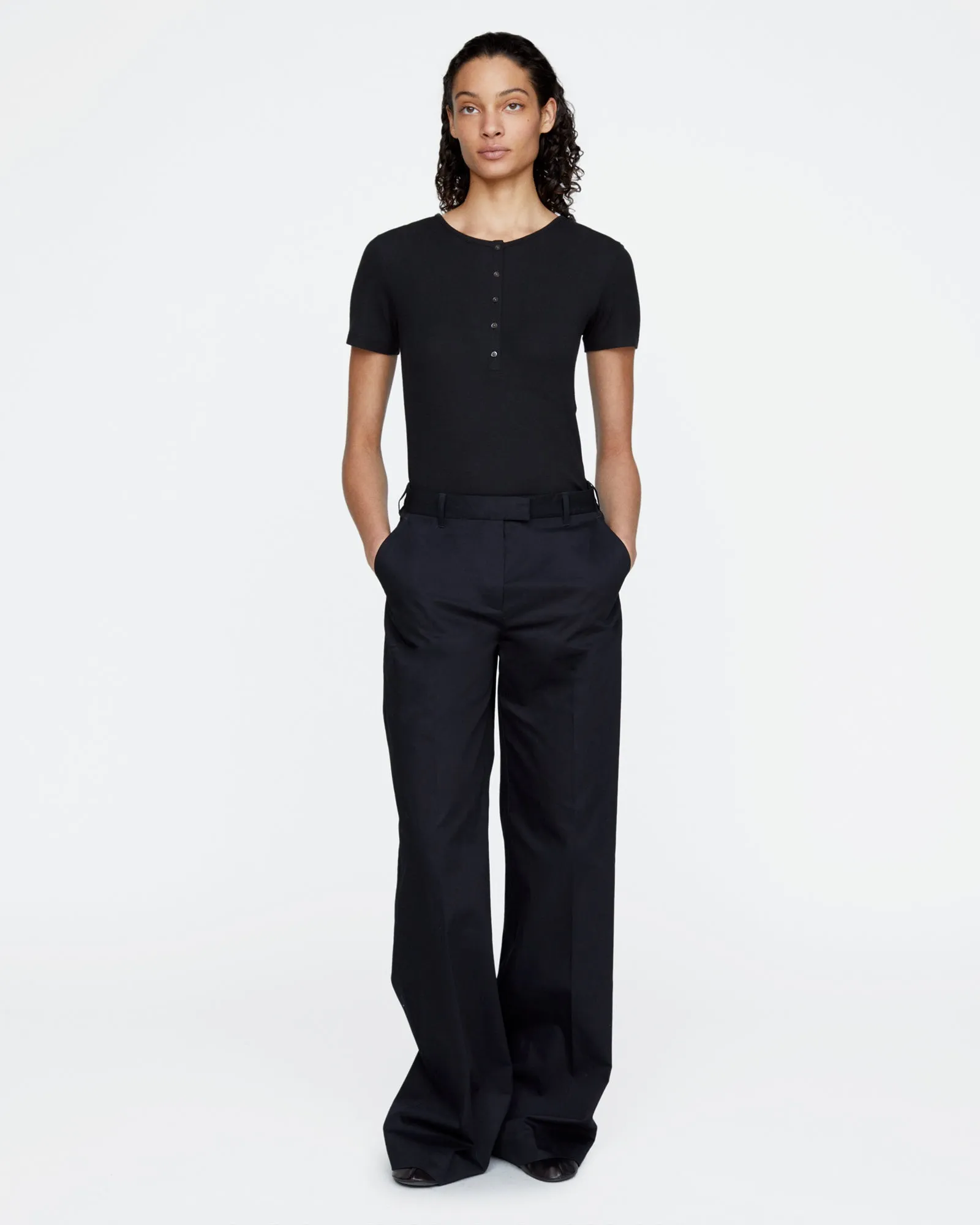 Modal Rib Short Sleeve Henley - Black sold by ATM product image thumbnail 2