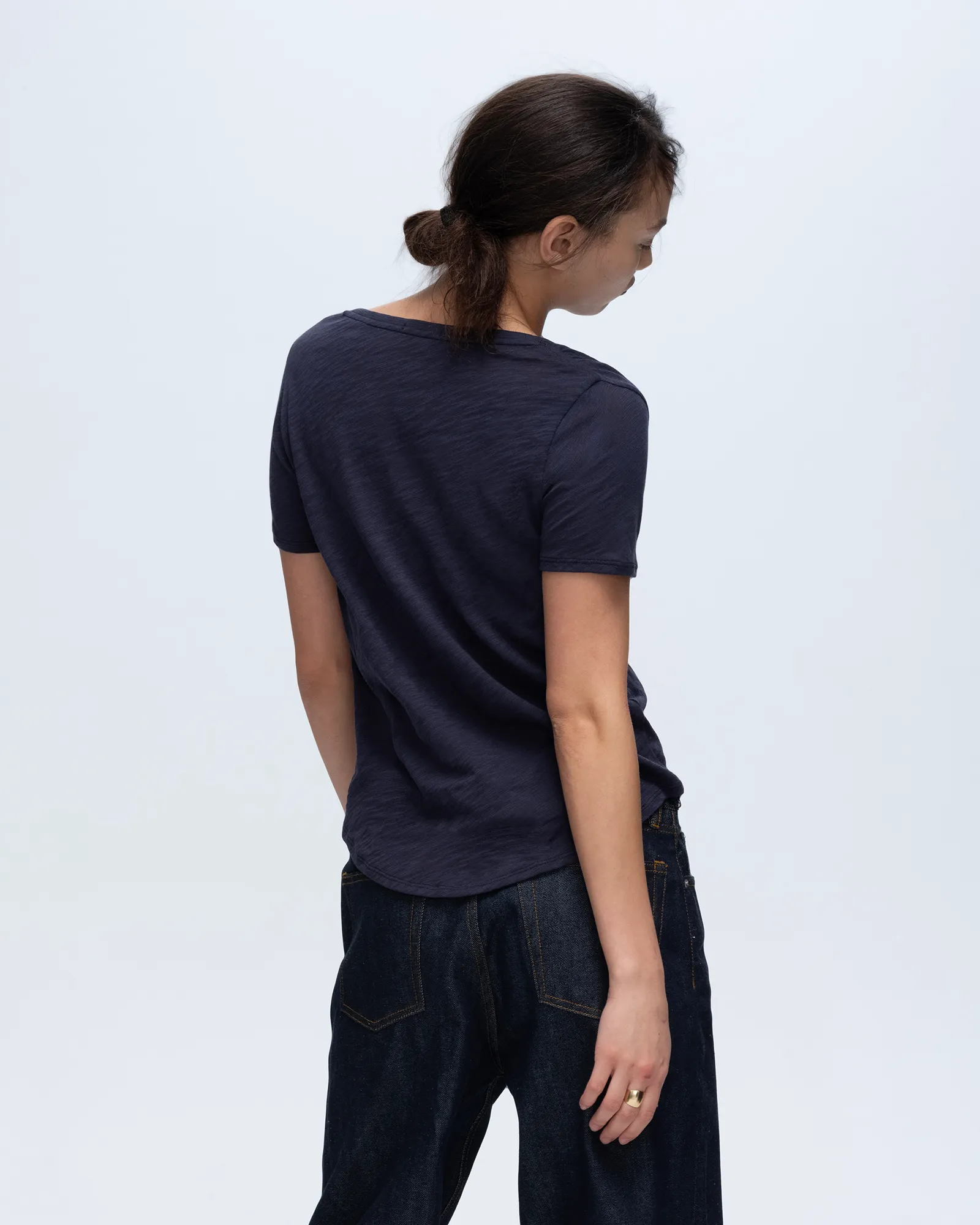 Slub Jersey Classic V-Neck Tee - Midnight sold by ATM product image thumbnail 3