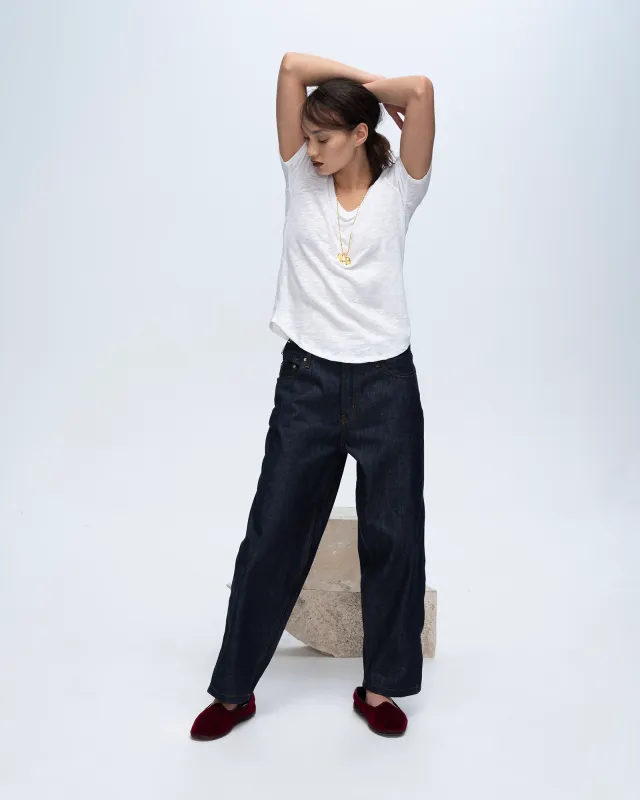 Slub Jersey Classic V-Neck Tee - White made by ATM