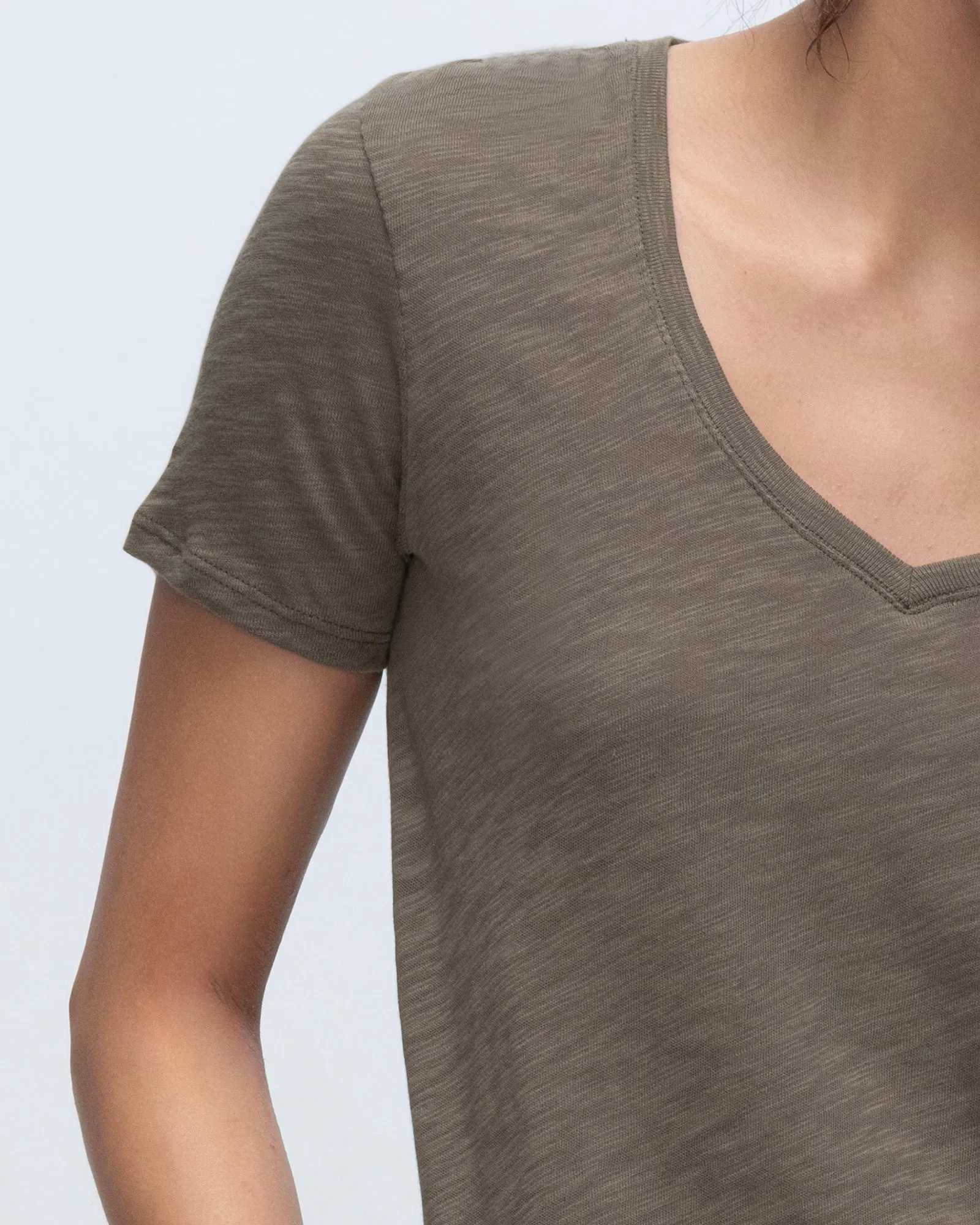 Slub Jersey Classic V-Neck Tee - Army sold by ATM product image thumbnail 5