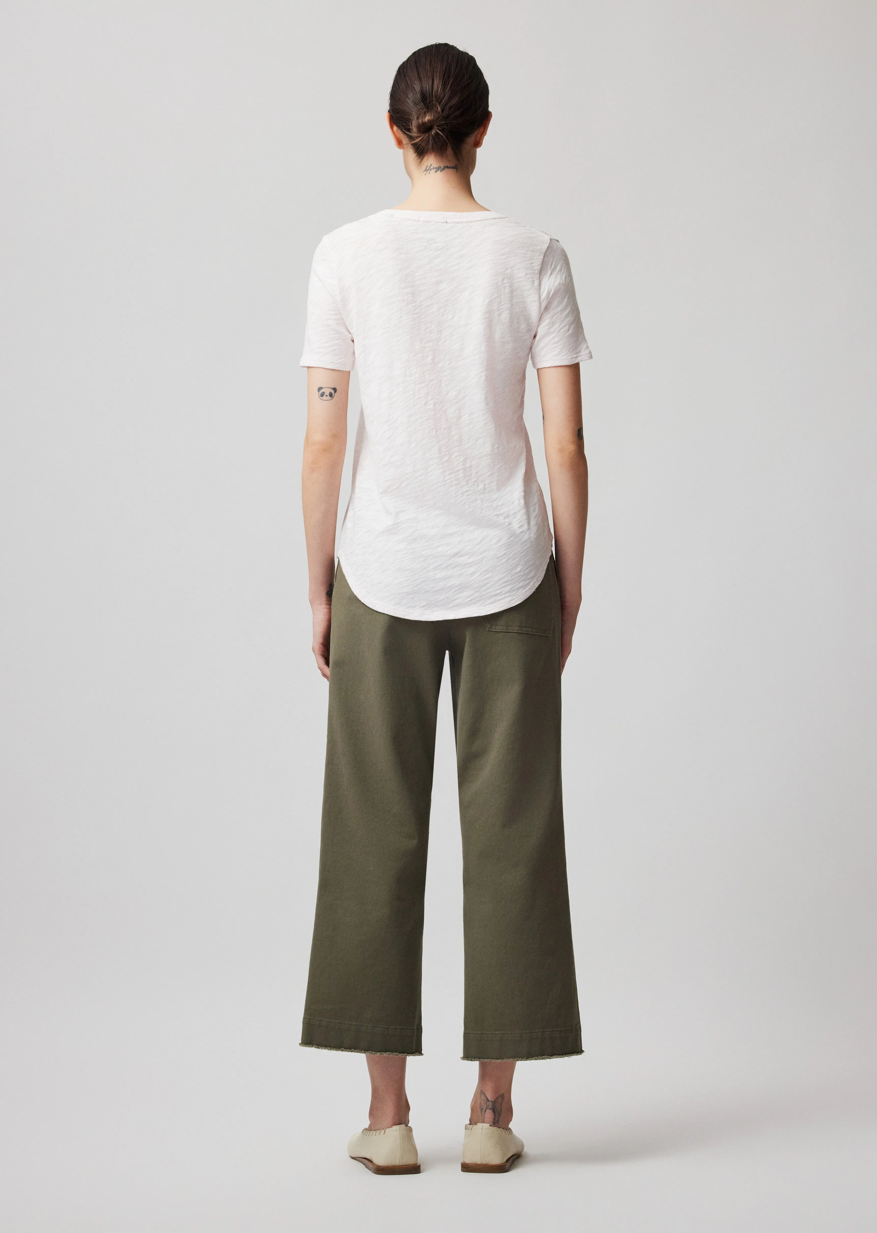 Slub Jersey Classic Short Sleeve Schoolboy V-Neck Tee - Faded Rose sold by ATM product image thumbnail 4