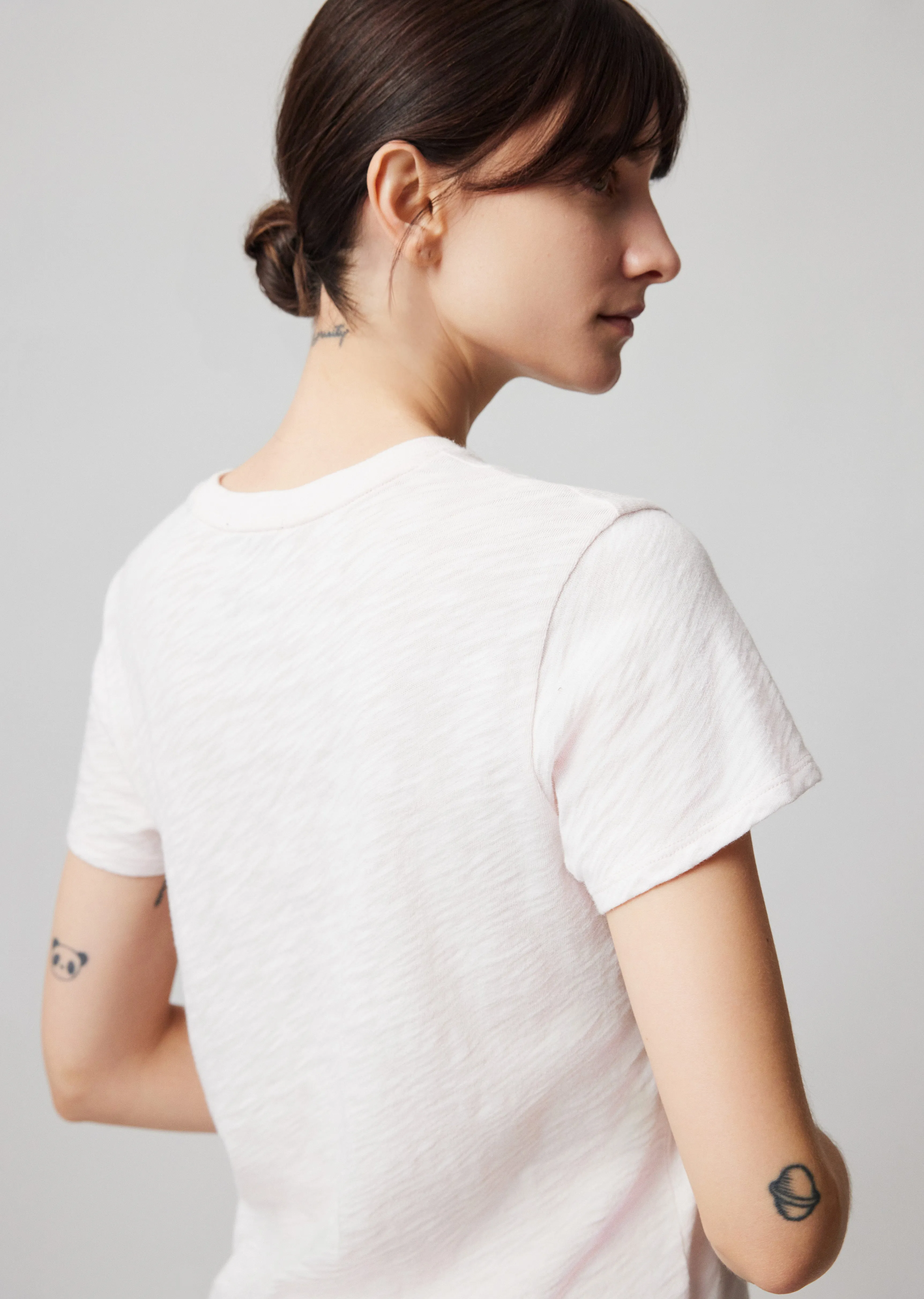 Slub Jersey Schoolboy Short Sleeve Crew Neck Tee - Faded Rose sold by ATM product image thumbnail 4