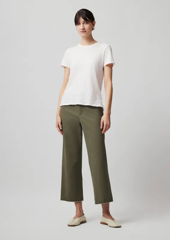 Slub Jersey Schoolboy Short Sleeve Crew Neck Tee - Faded Rose made by ATM