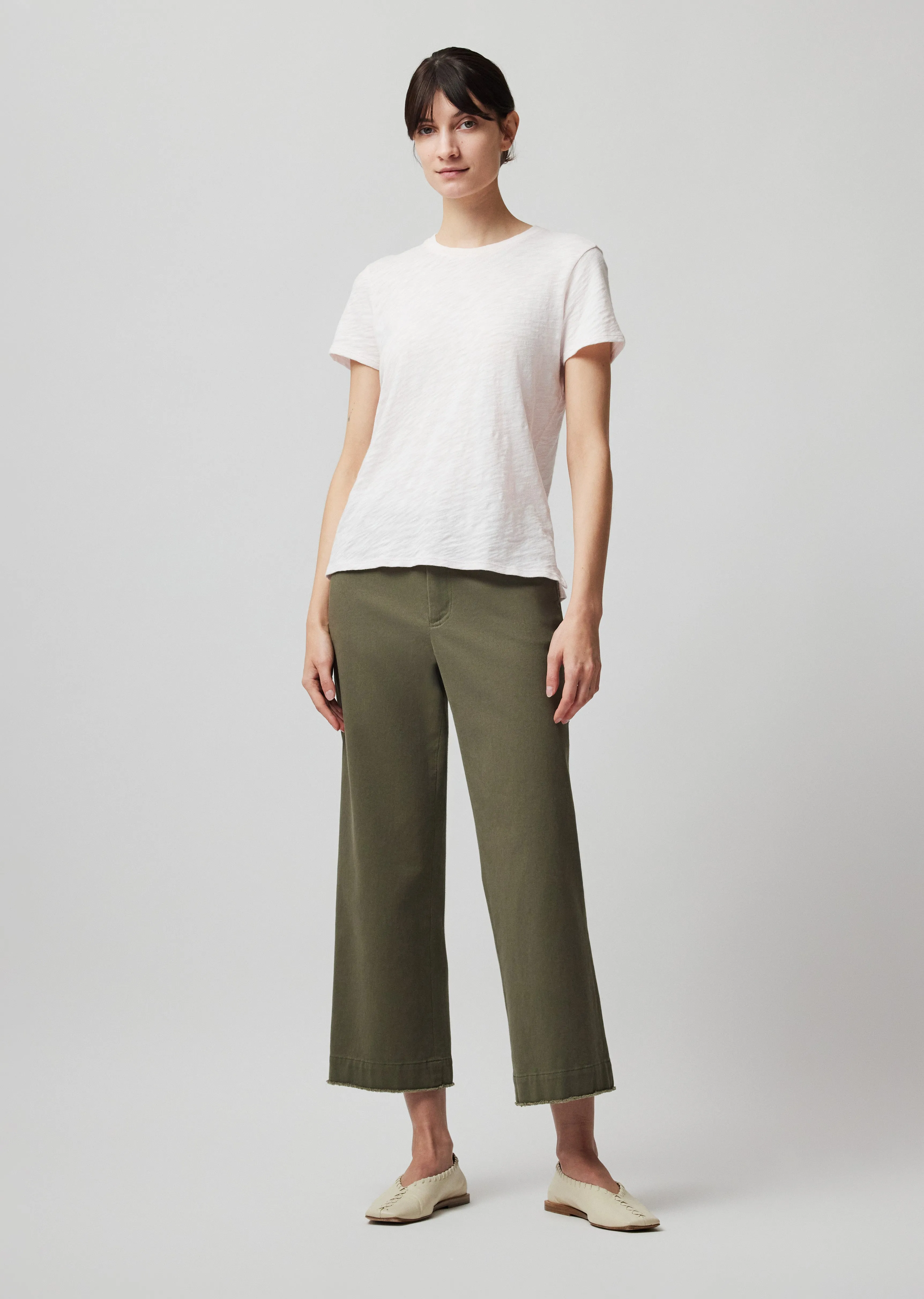 Slub Jersey Schoolboy Short Sleeve Crew Neck Tee - Faded Rose sold by ATM