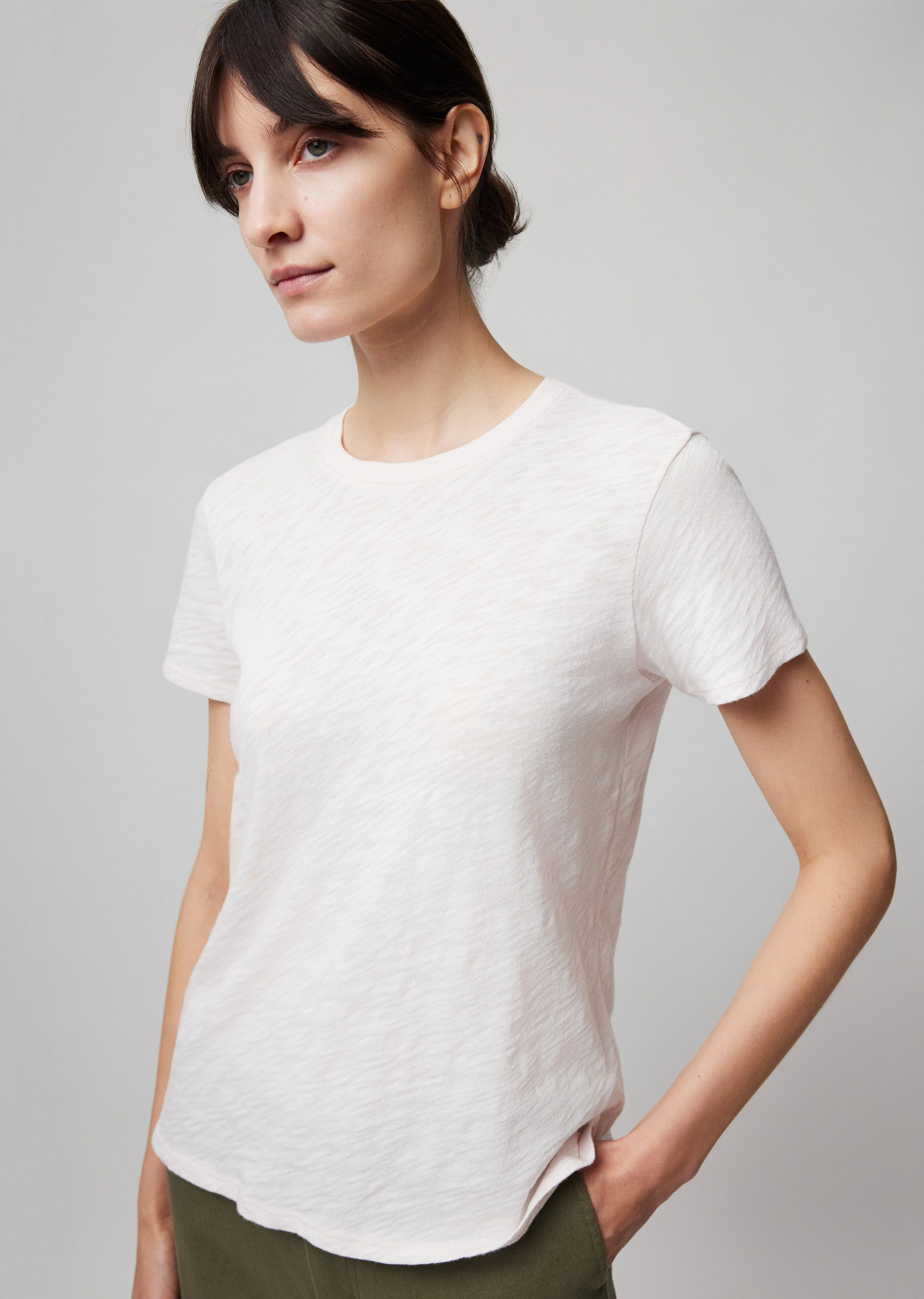 Slub Jersey Schoolboy Short Sleeve Crew Neck Tee - Faded Rose sold by ATM product image thumbnail 3