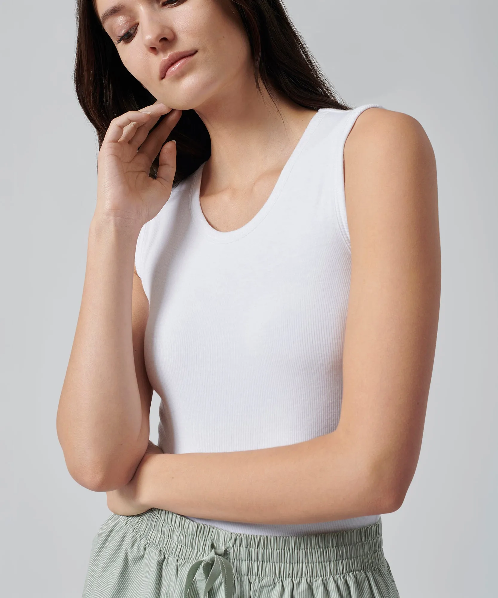 Modal Rib Sleeveless Bodysuit - White sold by ATM product image thumbnail 5