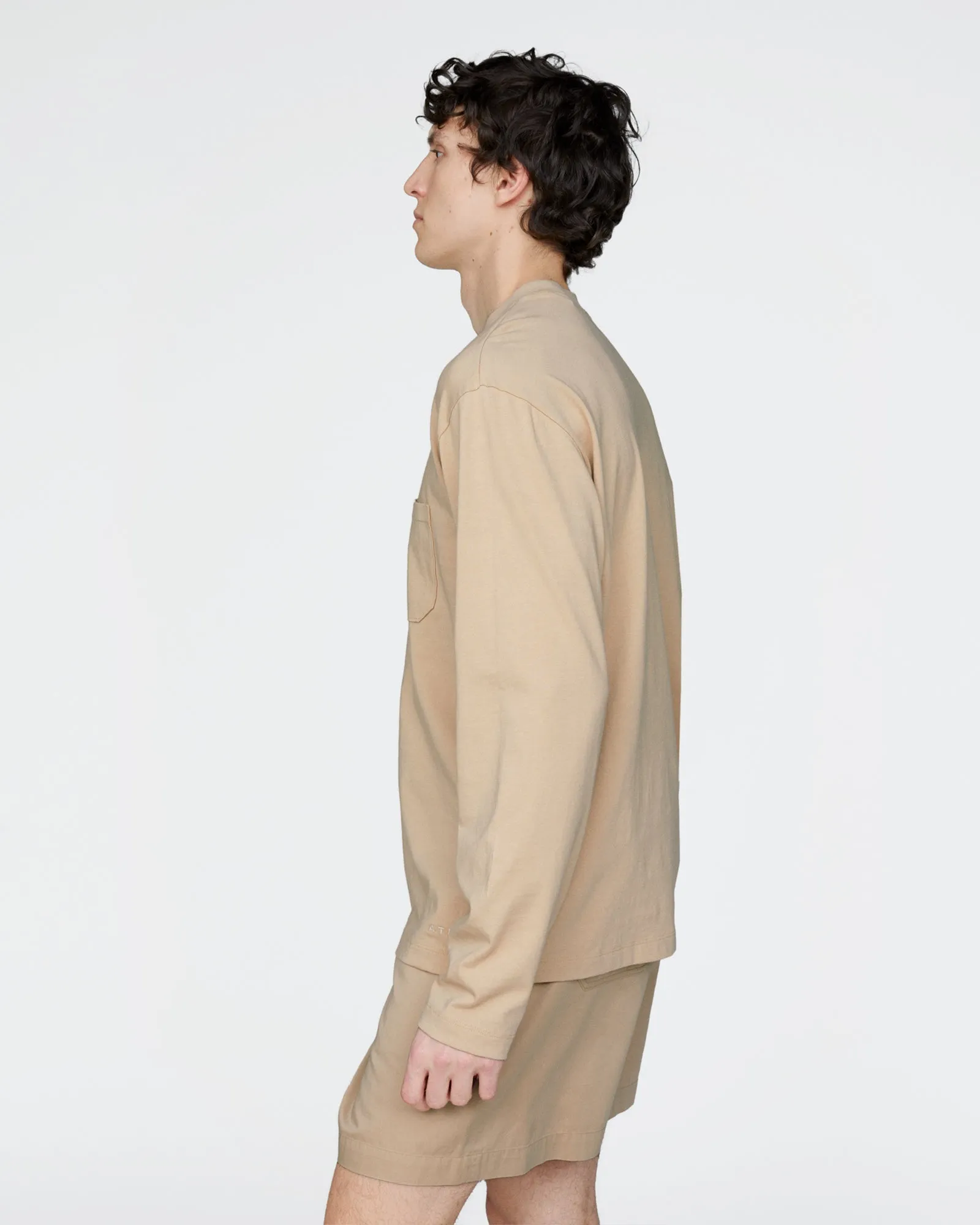 Heavyweight Jersey Long Sleeve Crew - Macadamia sold by ATM product image thumbnail 3