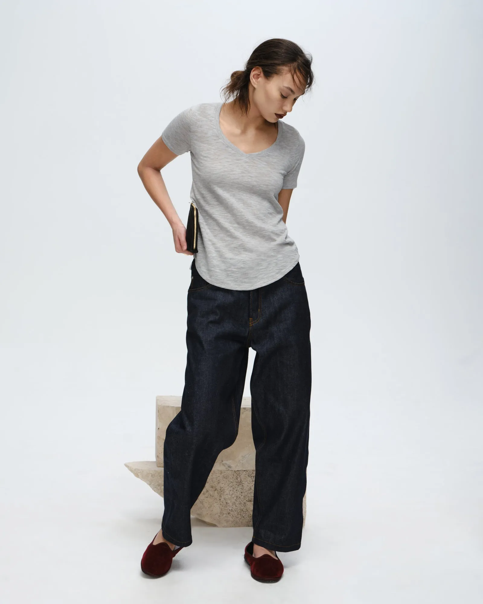 Slub Jersey Classic V-Neck Tee - Heather Grey sold by ATM product image thumbnail 2