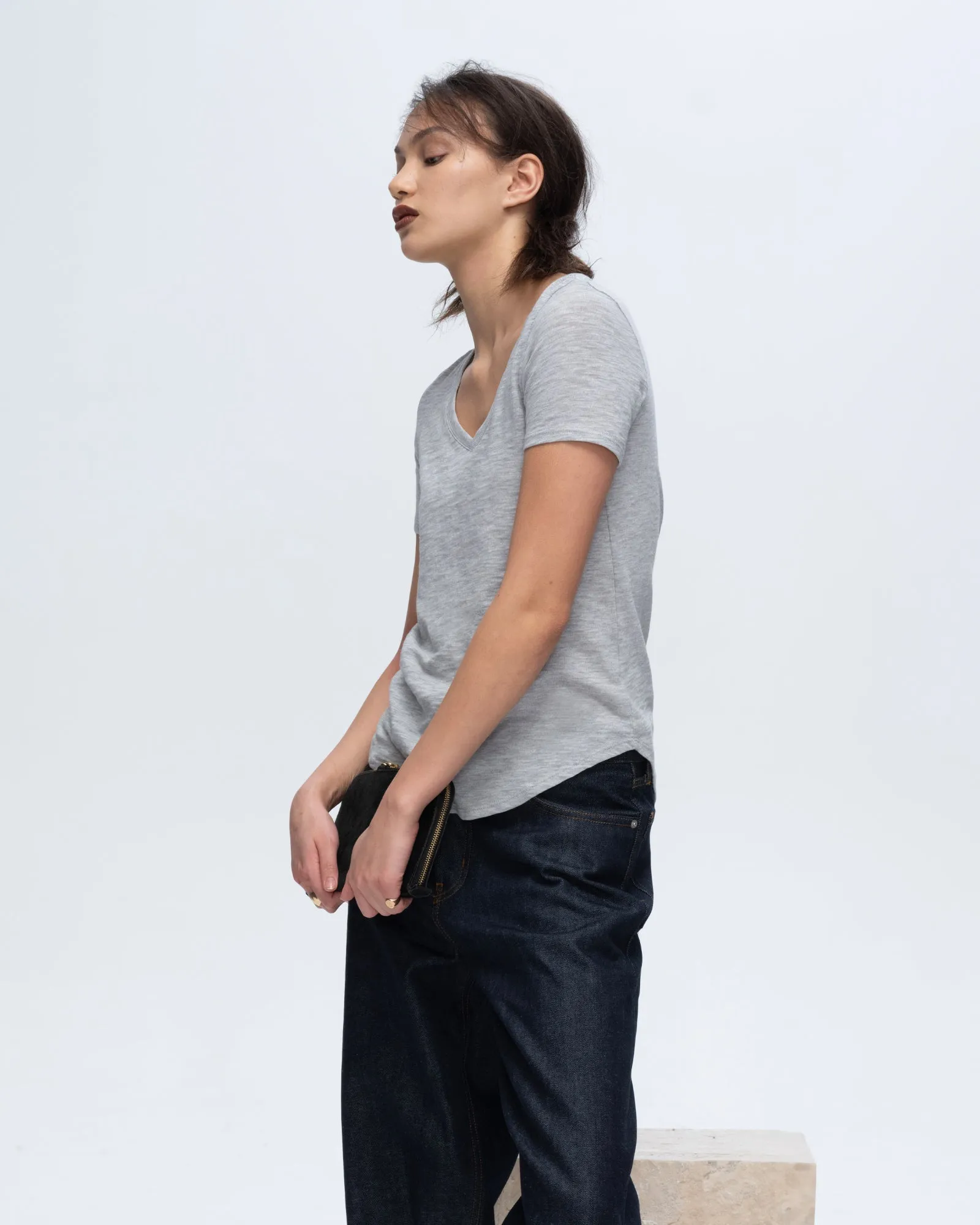 Slub Jersey Classic V-Neck Tee - Heather Grey sold by ATM product image thumbnail 3