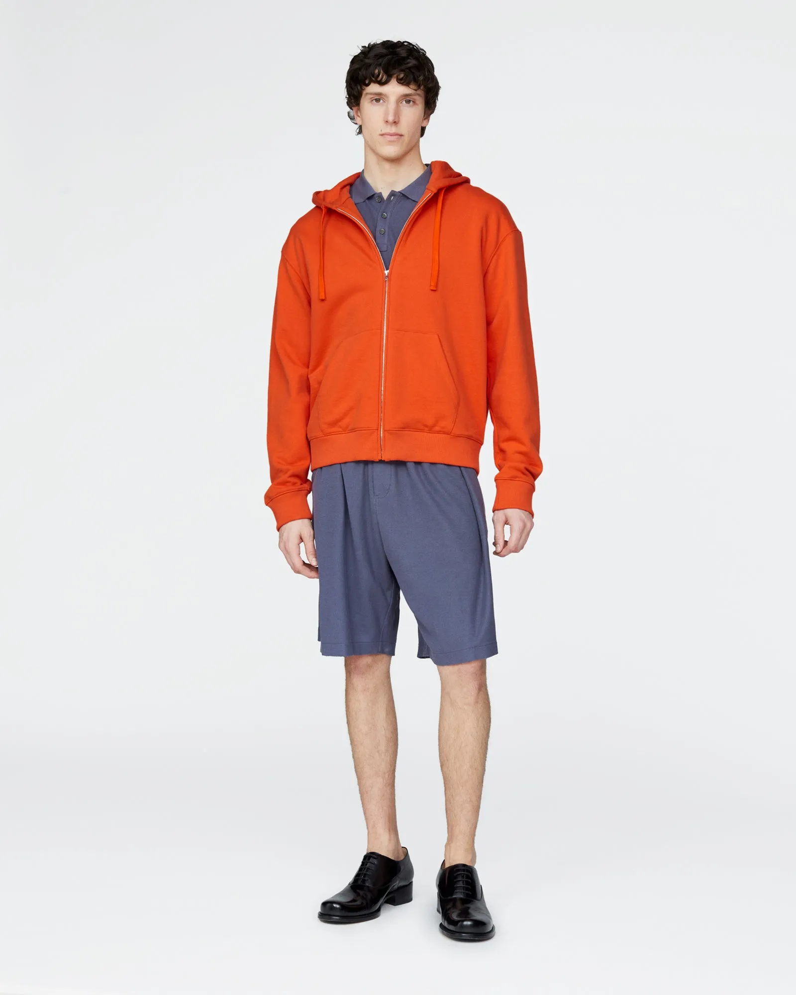 French Terry Zip-Up Hoodie - Tomato sold by ATM product image thumbnail 2