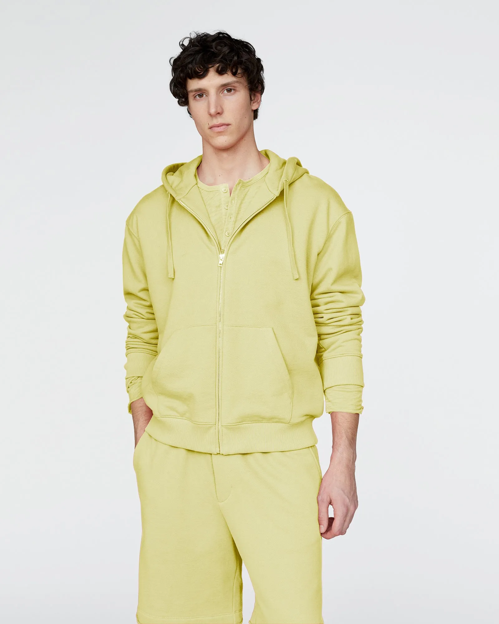 French Terry Zip-Up Hoodie - Mellow Yellow sold by ATM