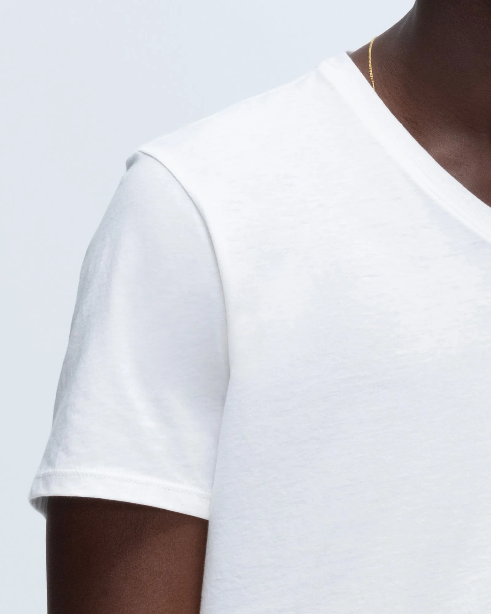 Classic Jersey V-Neck Tee - White sold by ATM product image thumbnail 5