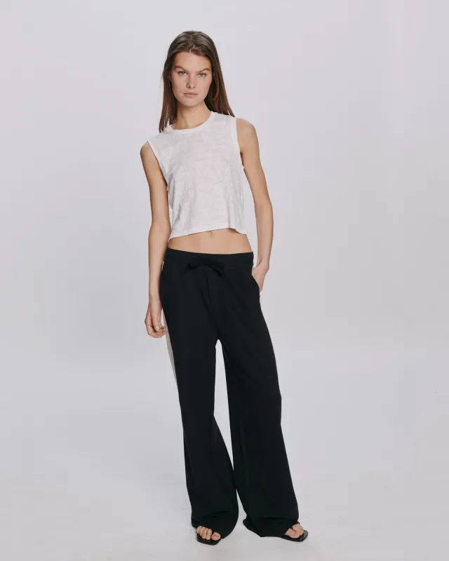 Pique Pull On Pant With Contrast Stripe - Black Faded Rose made by ATM