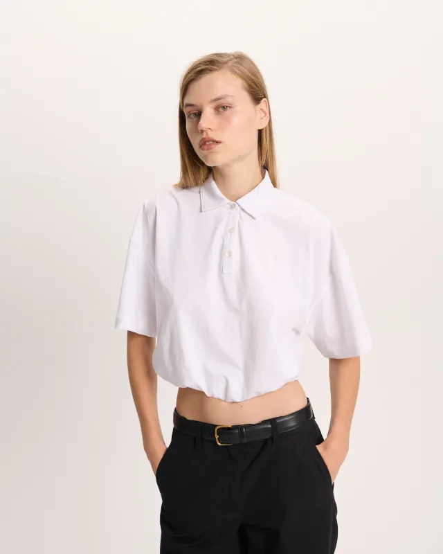 Heavyweight Jersey Cinched Polo - White made by ATM