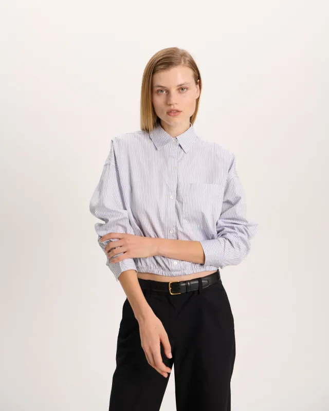 Cinched Waist Shirt - Cool Water Multi made by ATM