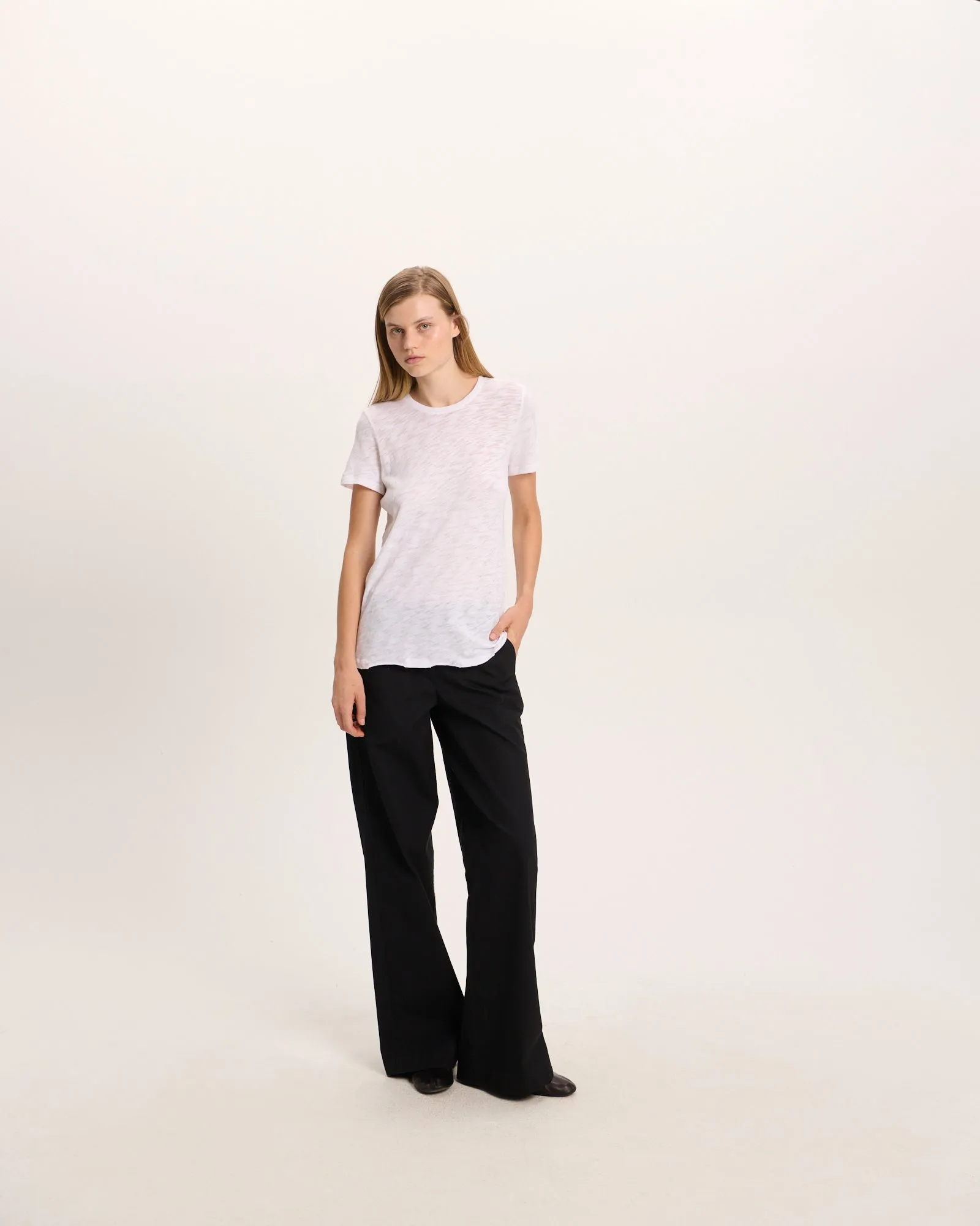 Slub Jersey Destroyed Crew Neck Tee - White sold by ATM product image thumbnail 4