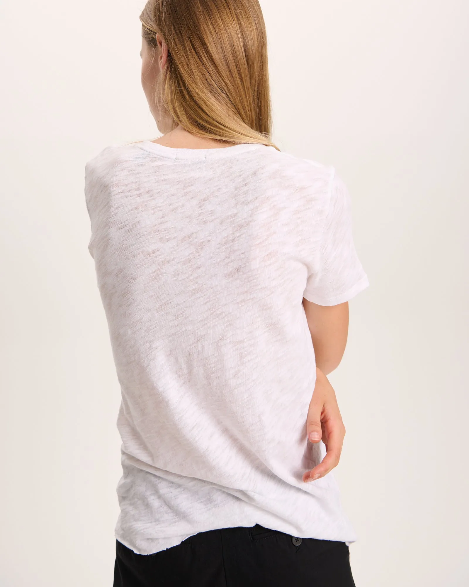 Slub Jersey Destroyed Crew Neck Tee - White sold by ATM product image thumbnail 5