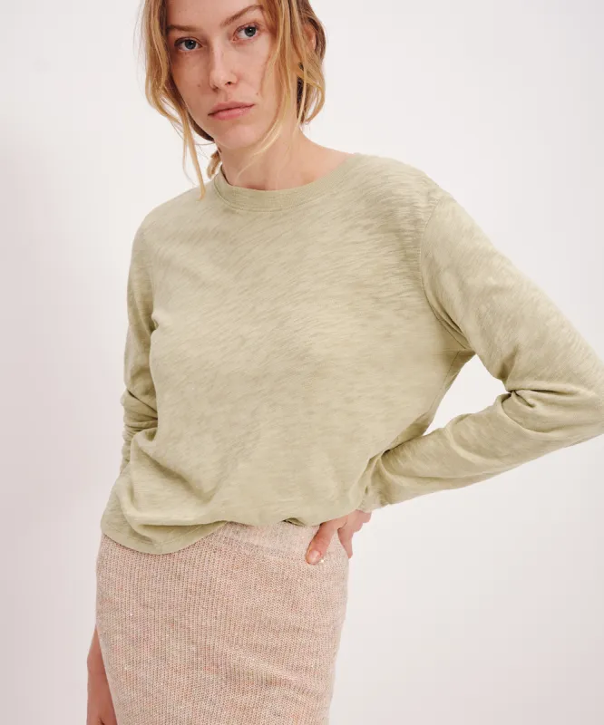 Slub Jersey Long Sleeve Crop Tee - Morning Mist sold by ATM Anthony Thomas Melillo