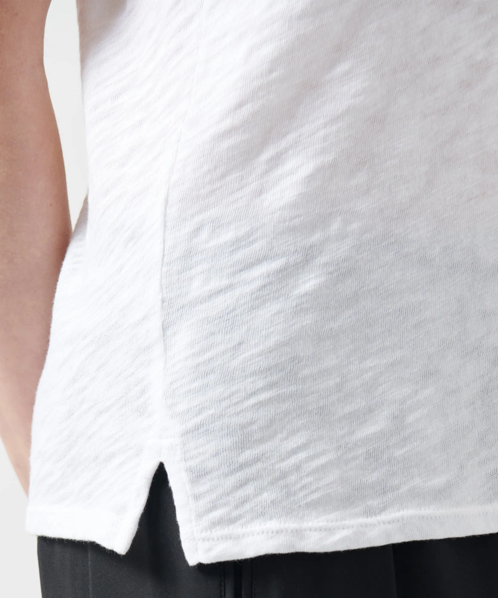 Slub Jersey Schoolboy V-Neck Tee - White sold by ATM Anthony Thomas Melillo product image thumbnail 5