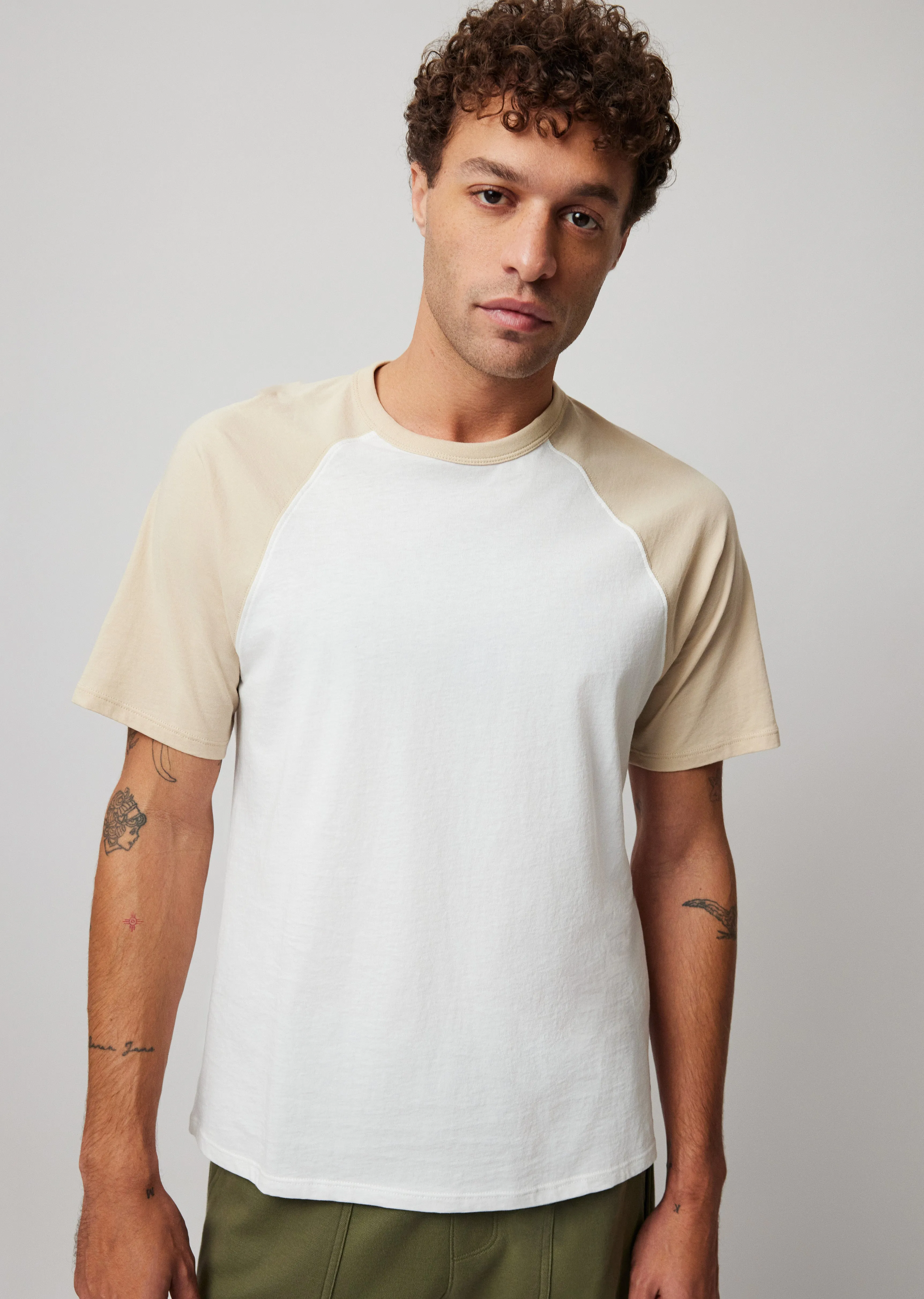 Classic Jersey Short Sleeve Baseball Tee - White- Shiitake sold by ATM Anthony Thomas Melillo product image thumbnail 2