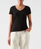Slub Jersey Schoolboy V-Neck Tee - Black sold by ATM Anthony Thomas Melillo