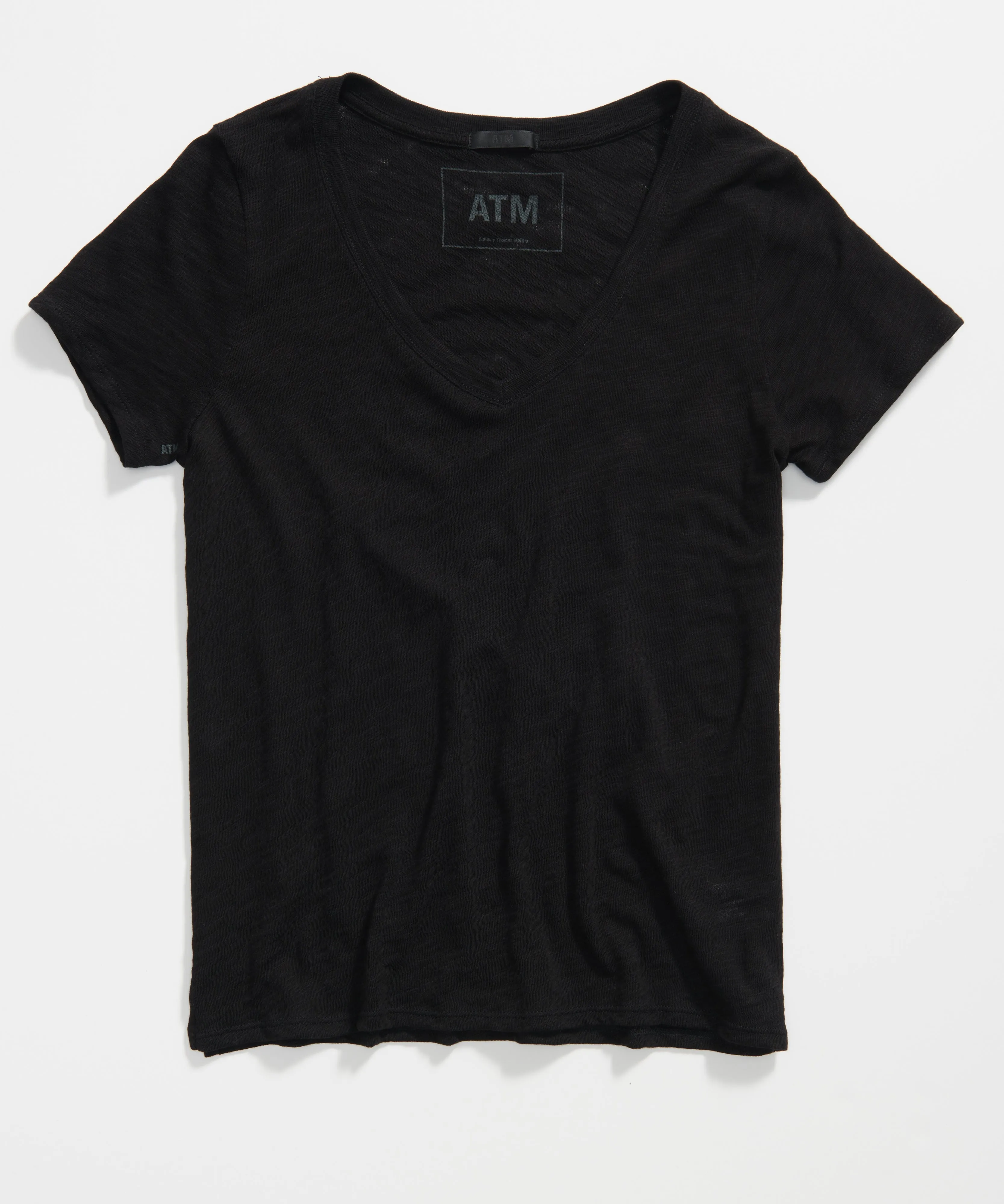 Slub Jersey Schoolboy V-Neck Tee - Black sold by ATM product image thumbnail 3