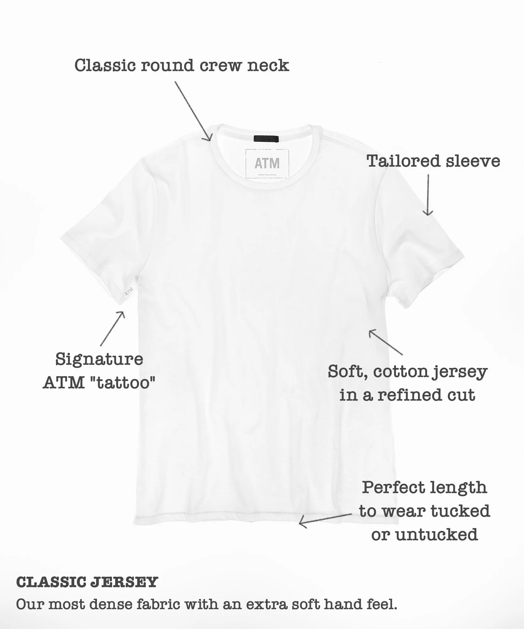 Classic Jersey Crew Neck Tee - Midnight sold by ATM Anthony Thomas Melillo product image thumbnail 3