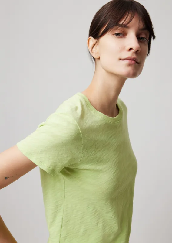 Slub Jersey Schoolboy Short Sleeve Crew Neck Tee - Matcha sold by ATM Anthony Thomas Melillo
