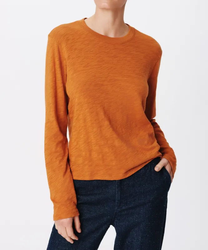 Slub Jersey Long Sleeve Crop Tee - Cornelian Stone sold by ATM Anthony Thomas Melillo