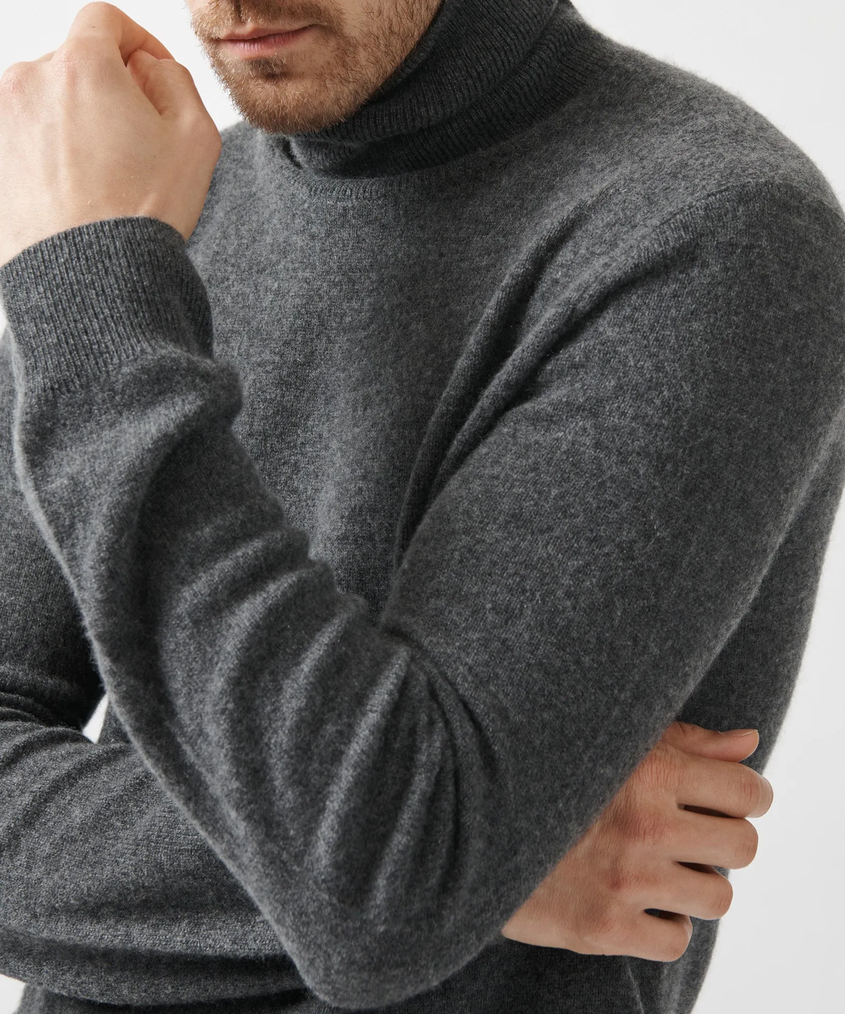 Recycled Cashmere Turtleneck Sweater - Heather Charcoal sold by ATM Anthony Thomas Melillo product image thumbnail 4